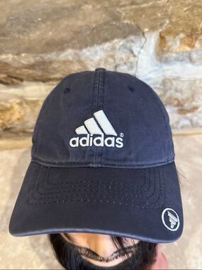Adidas y2k navy blue embroidered logo cap